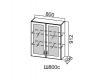 Шкаф навесной со стеклом 800 Ш800с-912 912х800х296мм Прованс