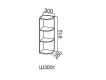 Шкаф навесной торцевой 300 Ш300т-912 912х300х296мм Прованс