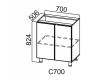 Стол-рабочий 700 С700 Вектор 700х824х506