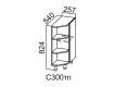 Стол-рабочий торцевой с полками 300 С300тп Вектор 257х824х540